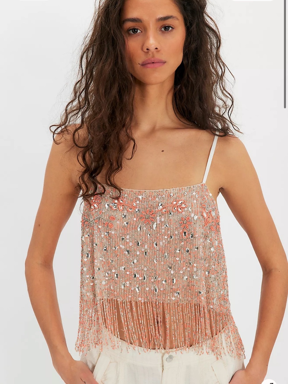 Free People Juliet Beaded Top